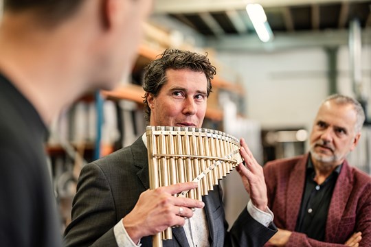 NMF Flentrop panfluit Matthijs Koene en Frits Schutte van NMF foto vrij van rechten fotograaf Jeroen Dietz